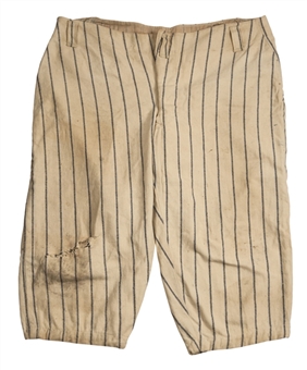 1940-1941 Babe Ruth Game Used Pinstriped Barnstorming Pants (MEARS LOA, Letter of Provenance)